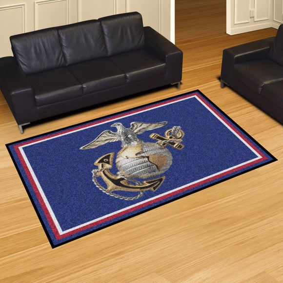 U.S. Marines 5' X 8' Plush Rug