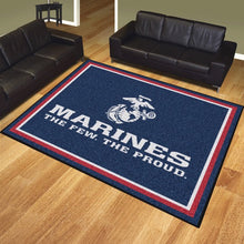 Load image into Gallery viewer, U.S. Marines 8&#39; X 10&#39; Plush Rug (Navy)*