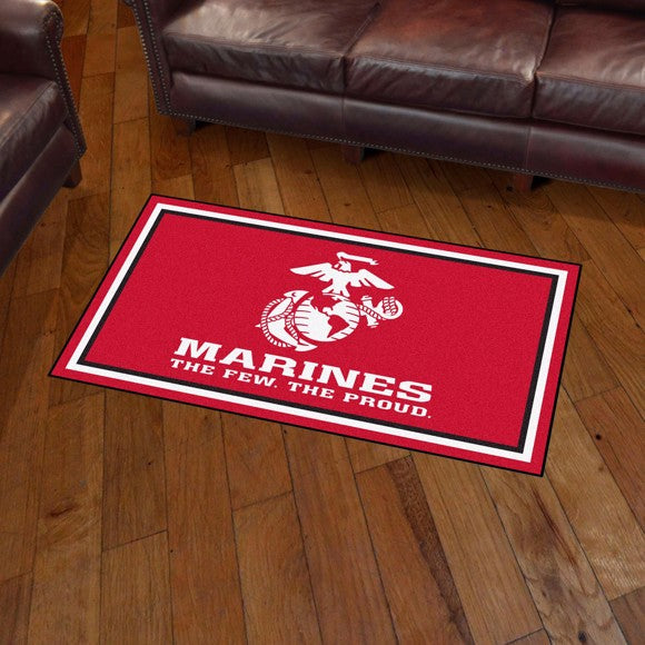 U.S. Marines 3' X 5' Plush Rug (Red)*