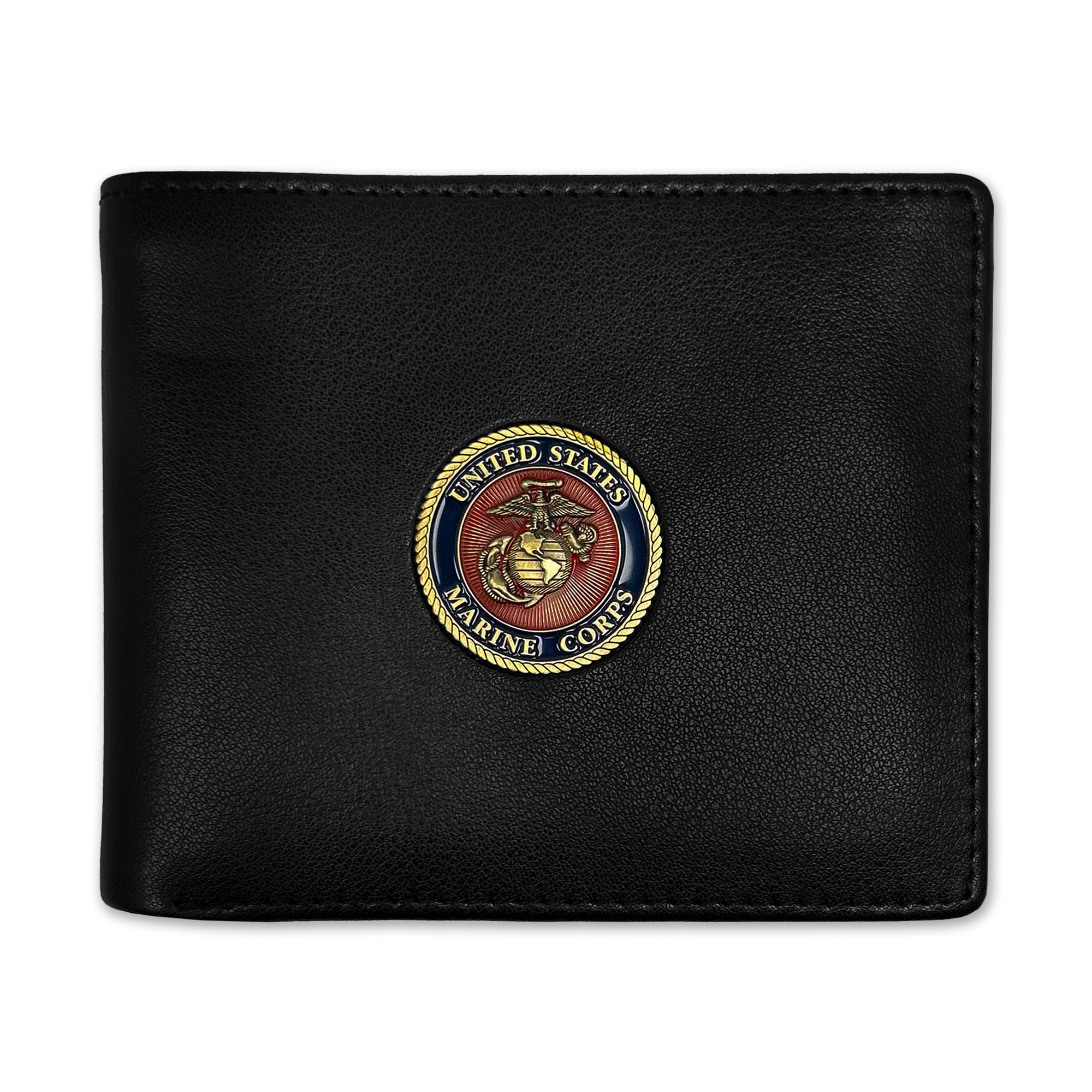 Marines Seal Medallion Bifold Wallet (Black)