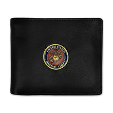 Load image into Gallery viewer, Marines Seal Medallion Bifold Wallet (Black)