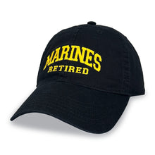 Load image into Gallery viewer, Marines Retired Relaxed Twill Hat (Black)