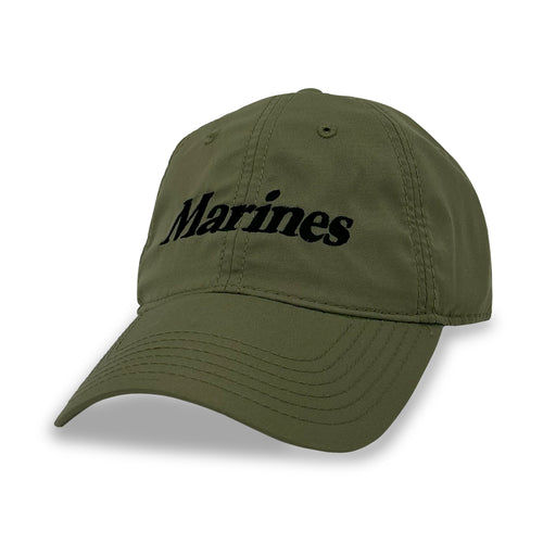 Marines Logo Core Cool Fit Performance Hat (Moss Green)