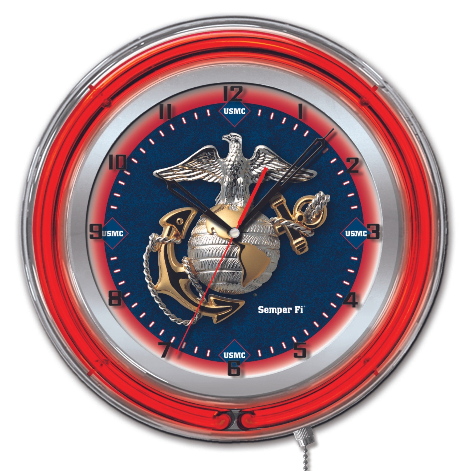 Marines 19" Double Neon Wall Clock*