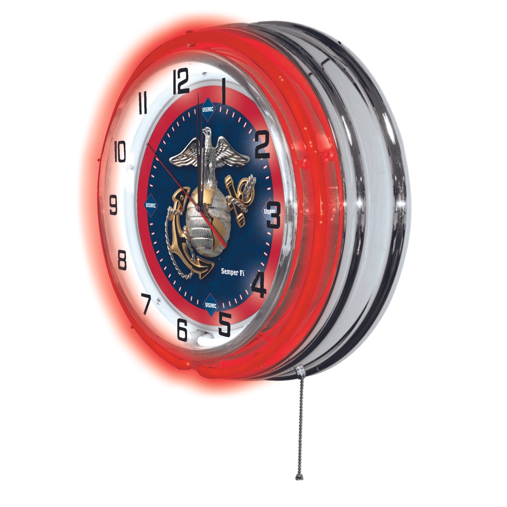 Marines 19" Double Neon Wall Clock*