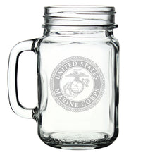 Load image into Gallery viewer, USMC Seal 16oz Old Fashioned Drinking Jar with Handle*