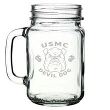 Load image into Gallery viewer, USMC Bulldog 16oz Old Fashioned Drinking Jar with Handle*