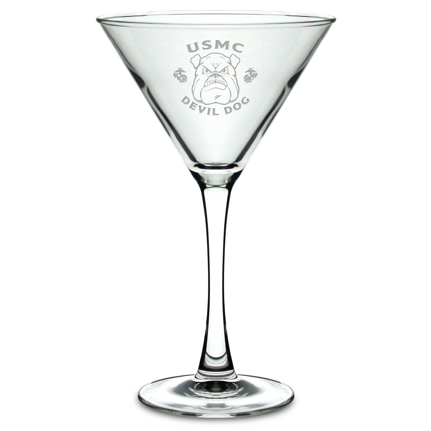 10oz Marines Bulldog Martini Glass