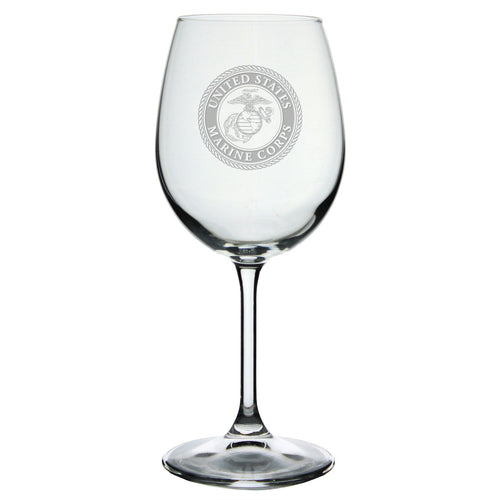 USMC Seal 16oz Wine Glass