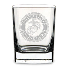 Load image into Gallery viewer, USMC Seal Square 11.75oz Double Old Fashion Glass