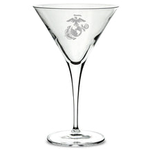 Load image into Gallery viewer, Marines EGA Luigi Bormioli 10oz Martini Glass*