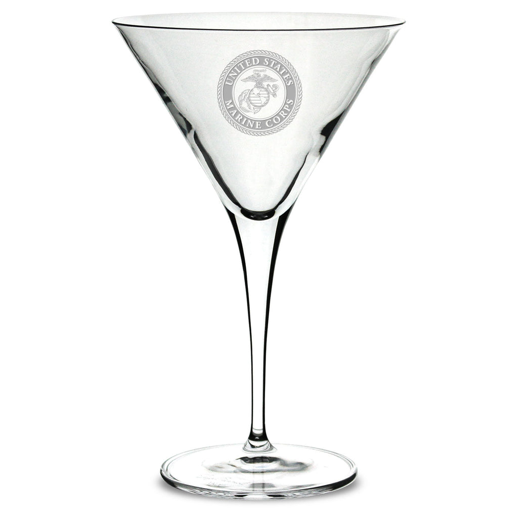 Marines Seal Luigi Bormioli 10oz Martini Glass*