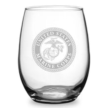 Load image into Gallery viewer, USMC Seal 21oz Stemless Wine Glass