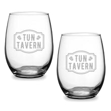 Load image into Gallery viewer, Tun Tavern Set of 2 21oz Stemless Wine Glasses