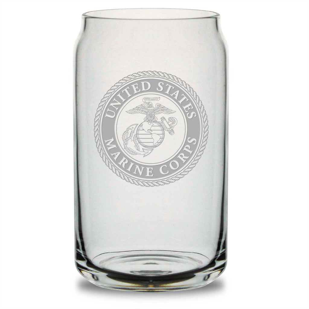 USMC Seal 16oz Beer Can Glass