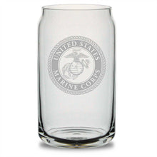 Load image into Gallery viewer, USMC Seal 16oz Beer Can Glass