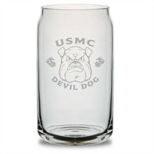 Load image into Gallery viewer, USMC Bulldog 16oz Beer Can Glass