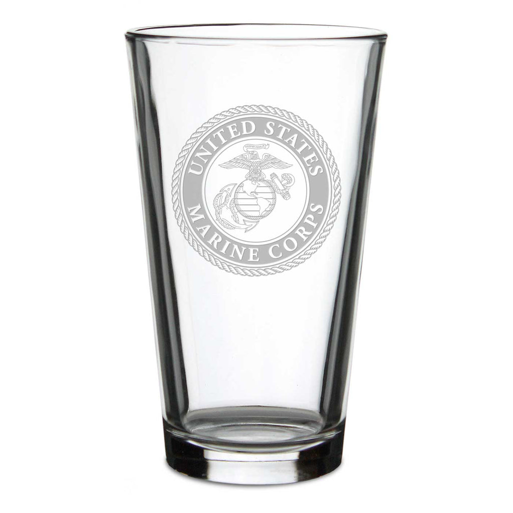 USMC Seal 16oz Pint Glass