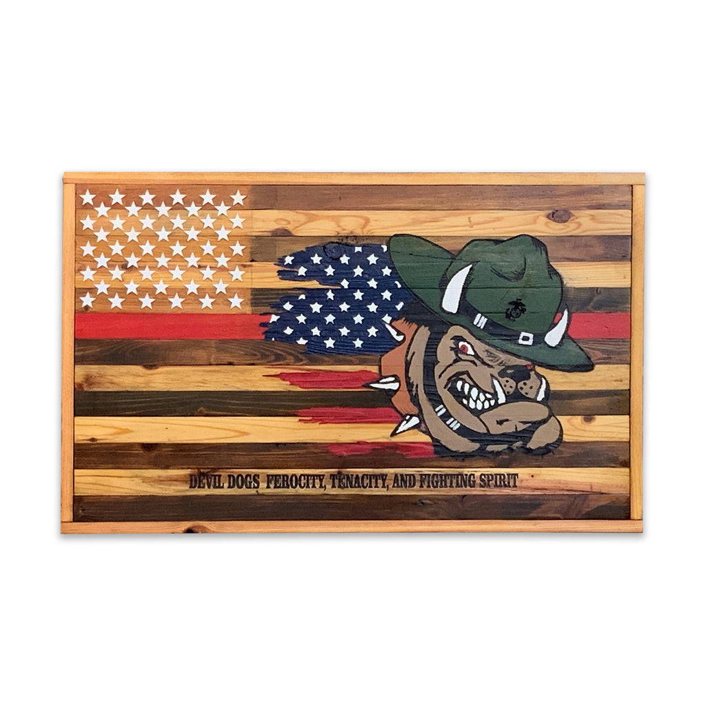 Devil Dogs Barnwood Flag Sign*