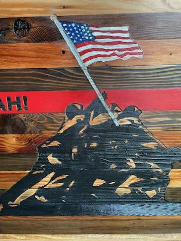 IWO JIMA Barnwood Flag (Small)*