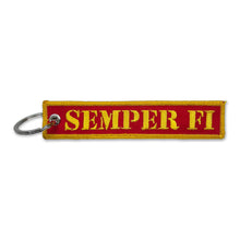 Load image into Gallery viewer, USMC Semper Fi Double Sided Embroidered Key Chain