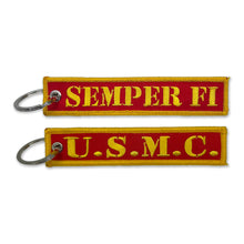 Load image into Gallery viewer, USMC Semper Fi Double Sided Embroidered Key Chain