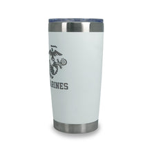 Load image into Gallery viewer, Marines EGA Stainless Steel Laser Etched 20oz Tumbler (White)