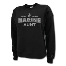 Load image into Gallery viewer, Marines Aunt Ladies Crewneck (Black)