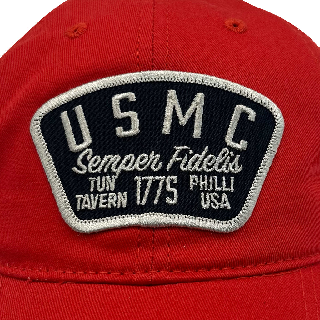 USMC Semper Fidelis Garment Washed Twill Hat (Red)