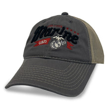 Load image into Gallery viewer, Marine Corps Banner Soft Mesh Snapback Hat (Charcoal)