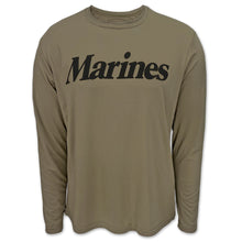 Load image into Gallery viewer, Marines Logo Core Performance Long Sleeve T (Olive)