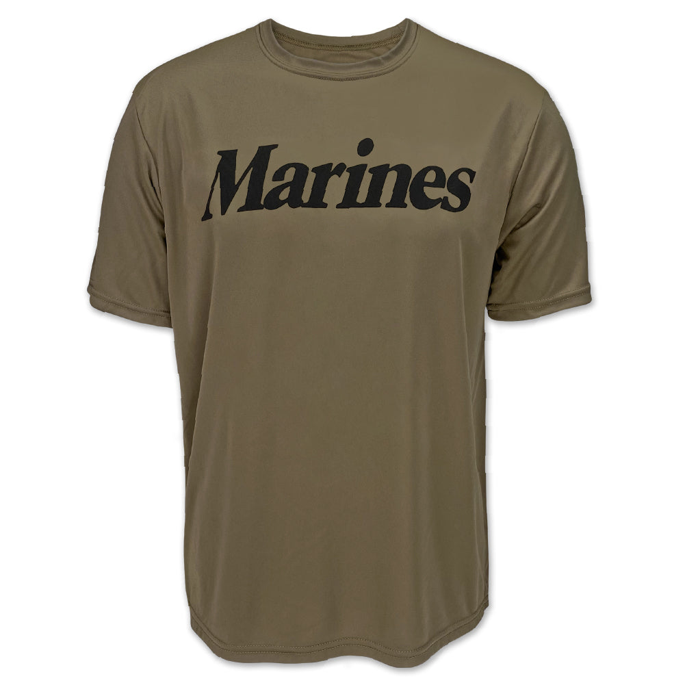 Marines Logo Core Performance T-Shirt (Olive)