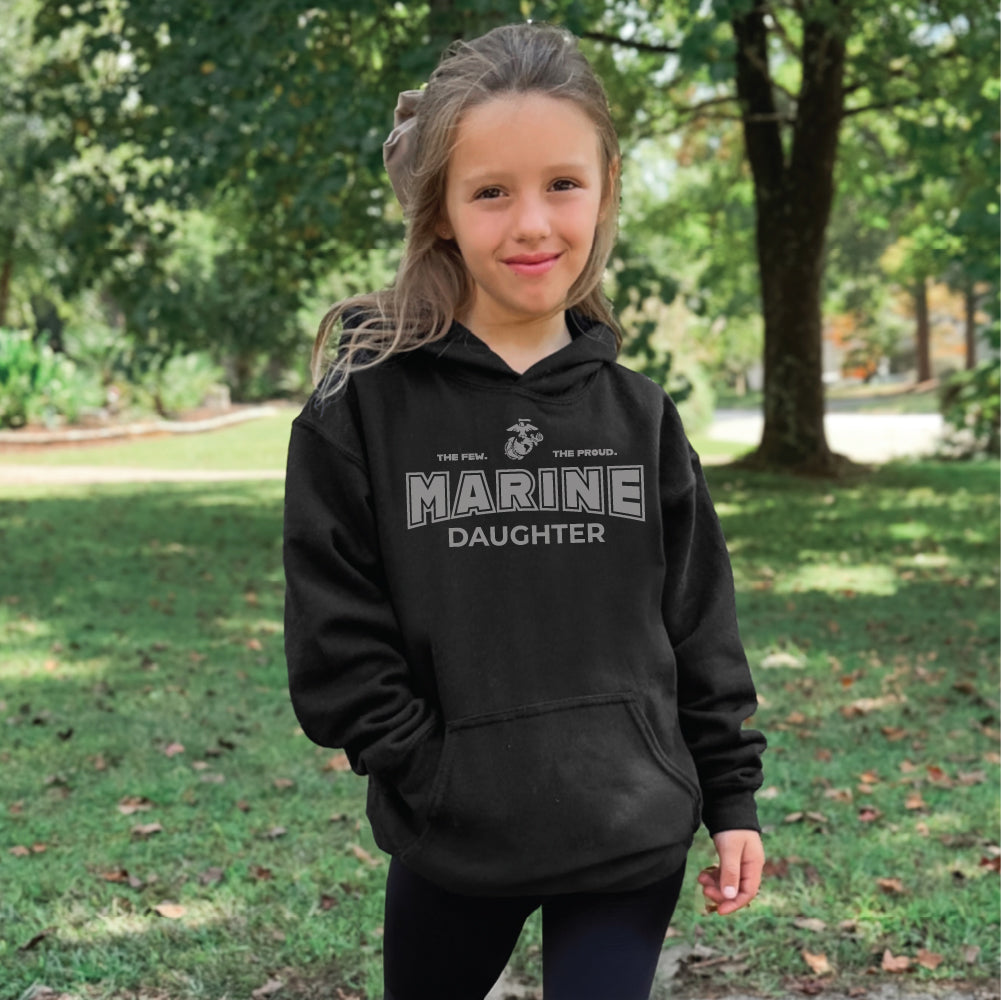 Marines Daughter Youth Hood (Black)