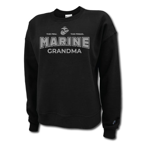 Marines Grandma Ladies Crewneck (Black)