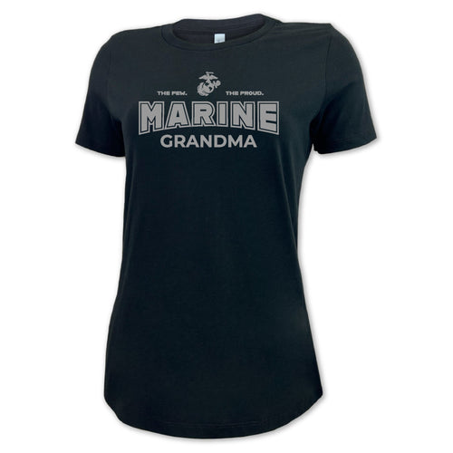 Marines Grandma Ladies T-Shirt (Black)