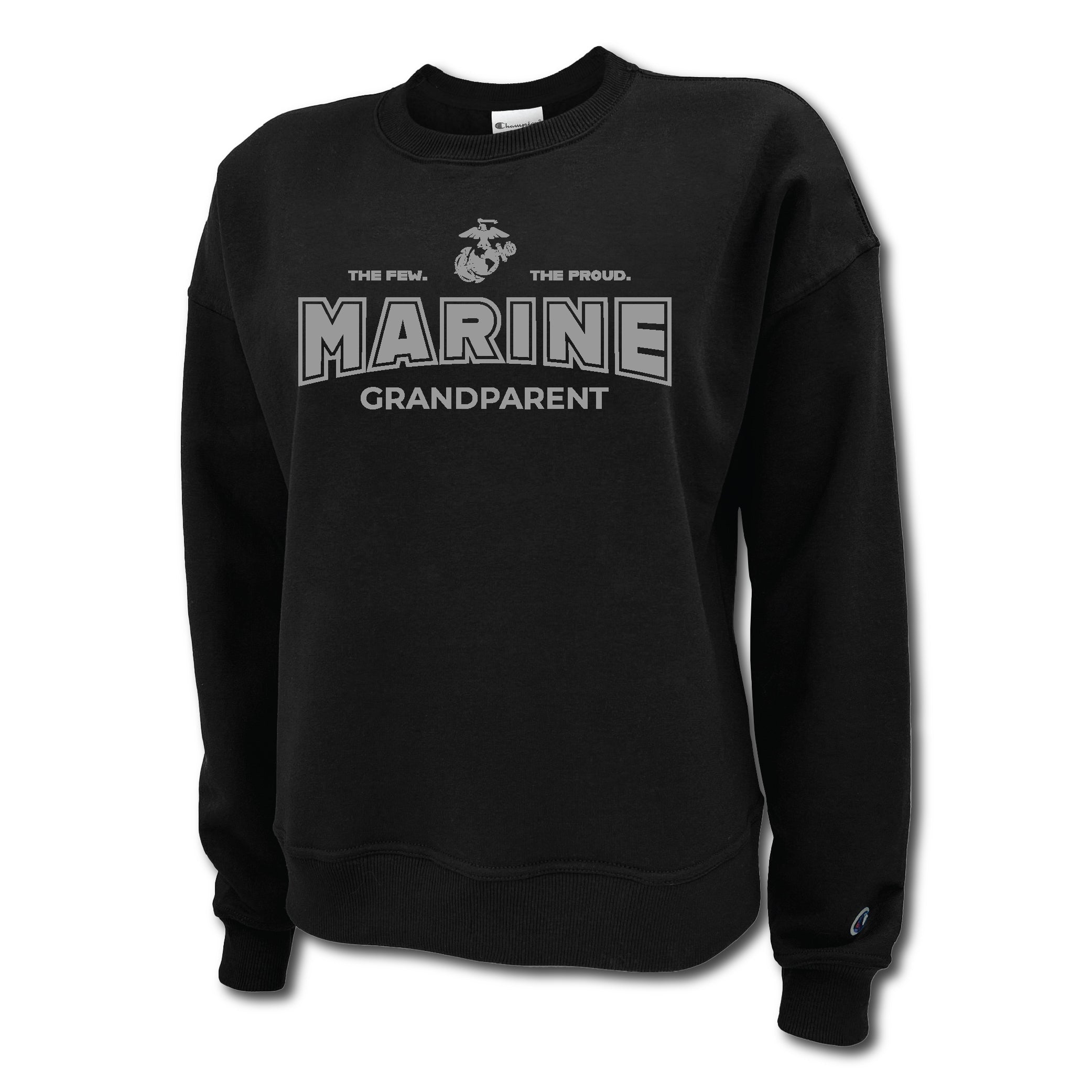 Marines Grandparent Ladies Crewneck (Black)