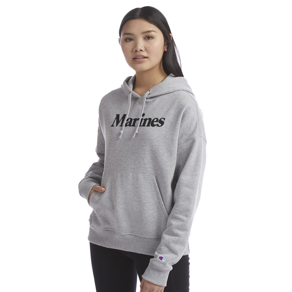 Marines Champion Ladies Logo Core Hood (Grey)