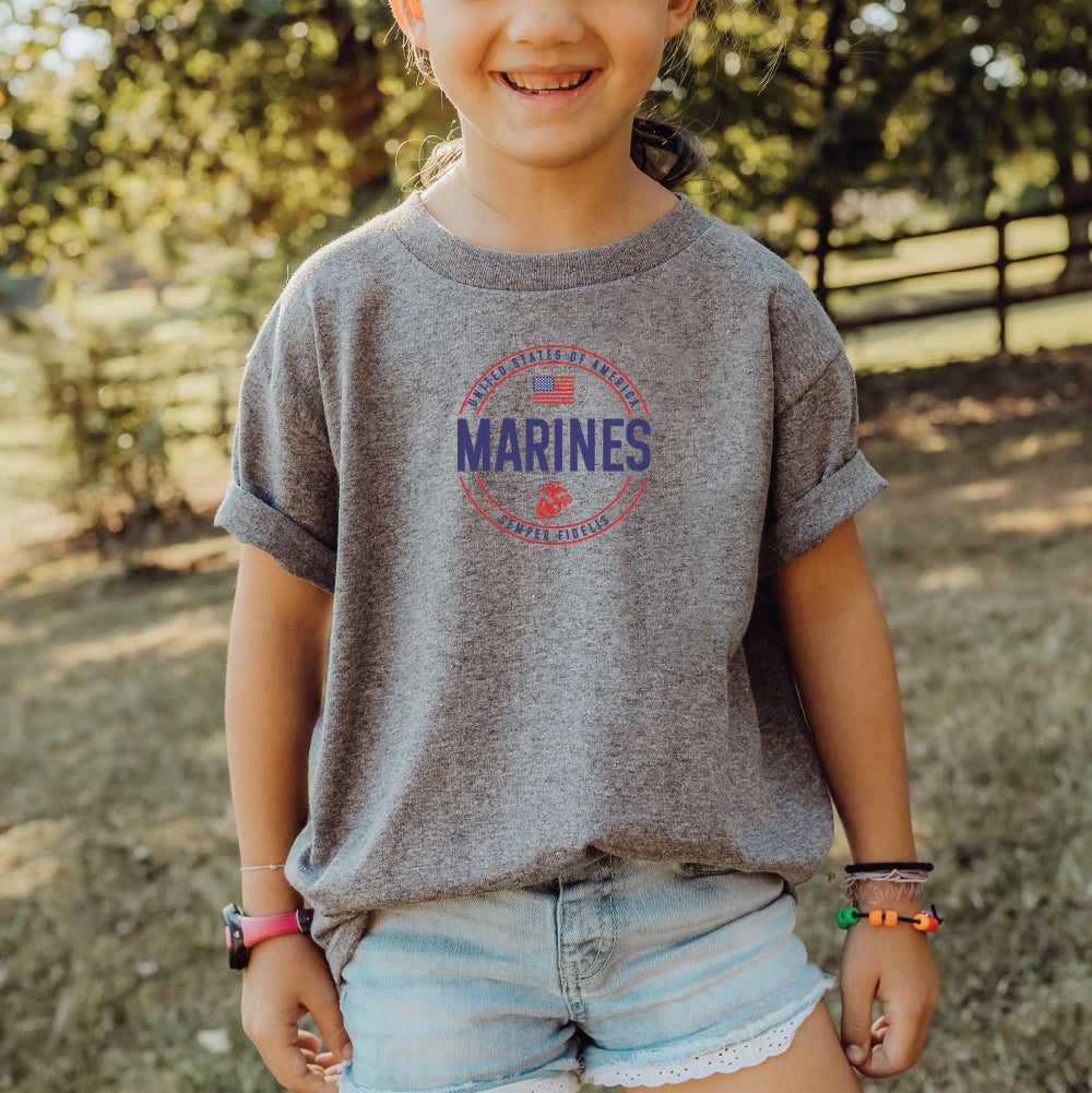 Marines Youth Center Chest Circle Logo T-Shirt