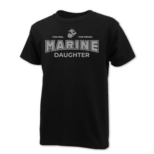 Marines Daughter Youth T-Shirt (Black)