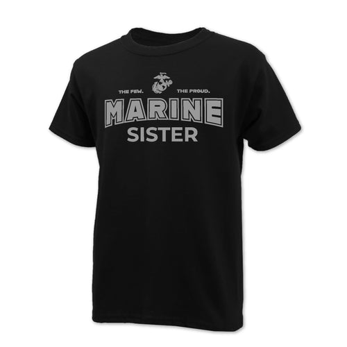 Marines Youth Sister T-Shirt (Black)