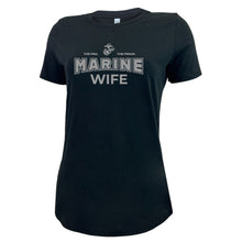 Load image into Gallery viewer, Marines Wife Ladies T-Shirt (Black)