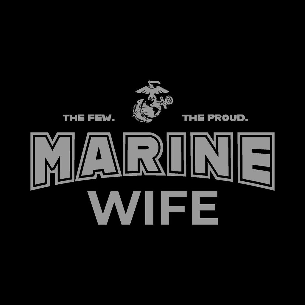 Marines Wife Ladies Crewneck (Black)