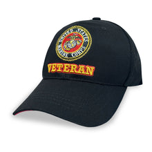 Load image into Gallery viewer, U.S. Marines Veteran Hat (Black)