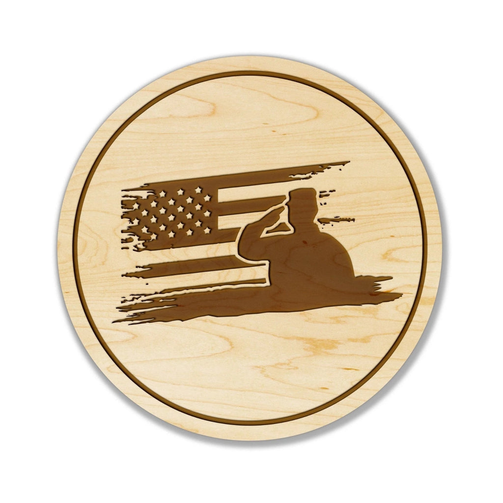 Military Salute With Flag Coaster