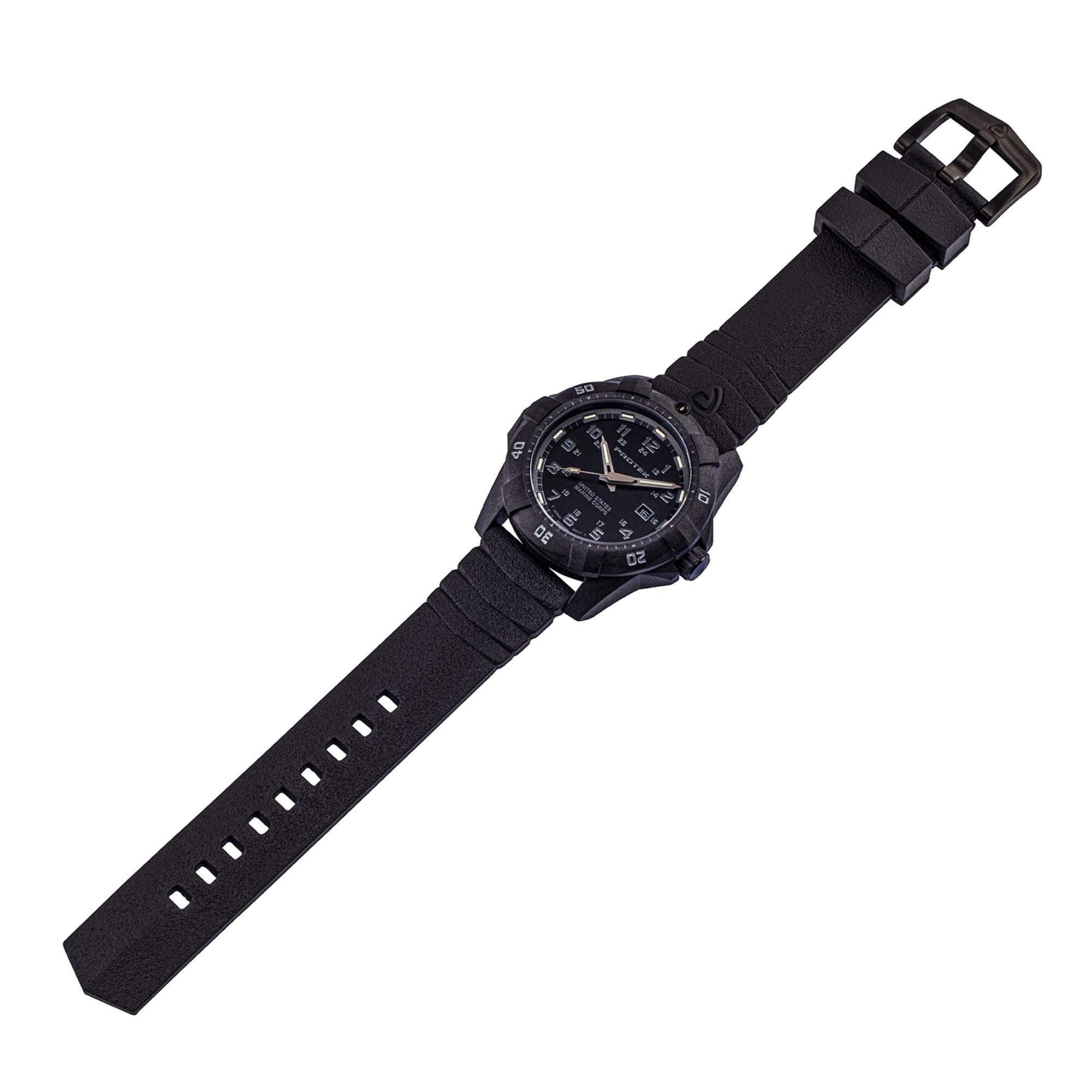 ProTek USMC Carbon Composite Dive Watch - Carbon/Blackout (Black Band)