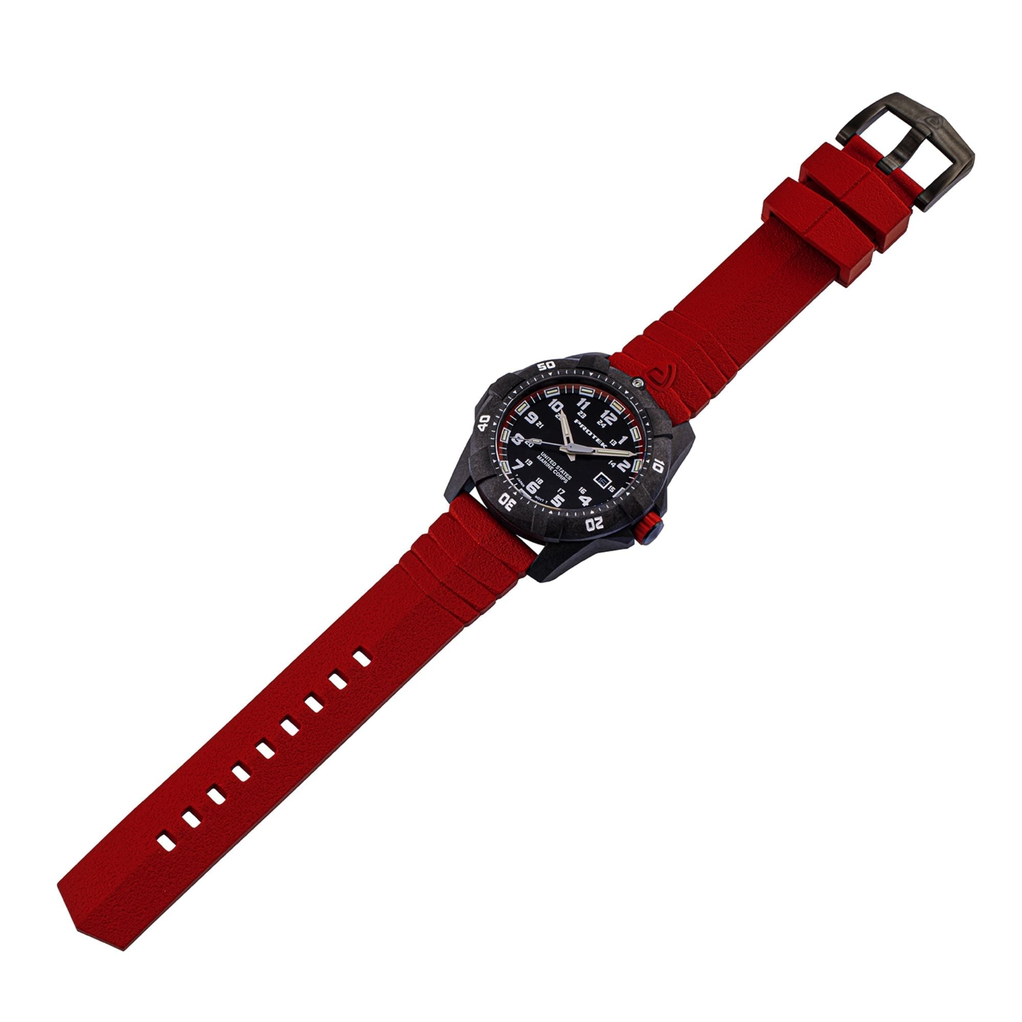 ProTek USMC Carbon Composite Dive Watch - Carbon/Black/Red (Red Band)*