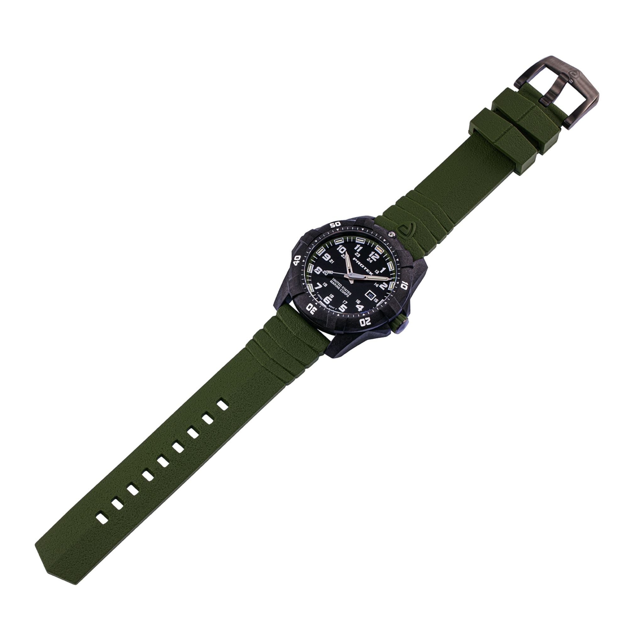 ProTek USMC Carbon Composite Dive Watch - Carbon/Black/Green (Green Band)*