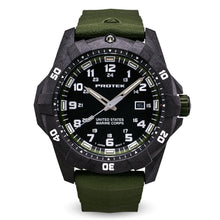 Load image into Gallery viewer, ProTek USMC Carbon Composite Dive Watch - Carbon/Black/Green (Green Band)*