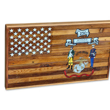 Load image into Gallery viewer, 250th USMC Birthday Barnwood Flag (natural stain)