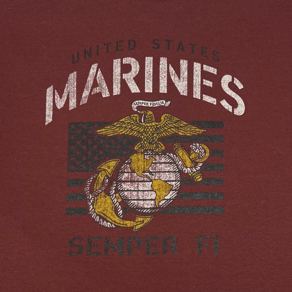 Marines Ladies Vintage Stencil Crewneck (Maroon)